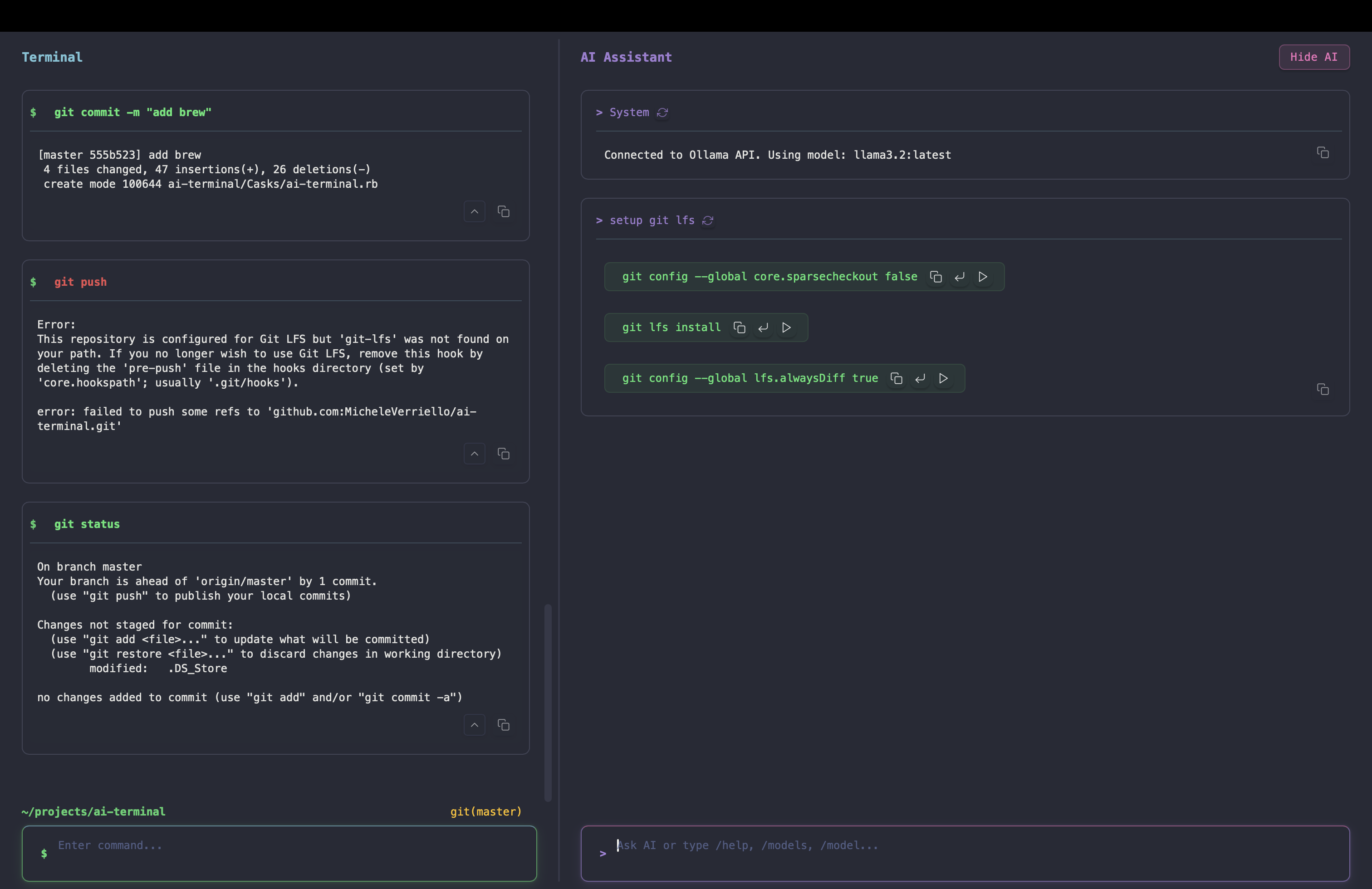AI Terminal Screen
